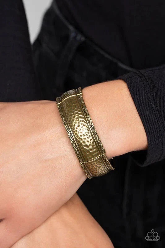 Textile Tenor Brass Stretchy Bracelet
