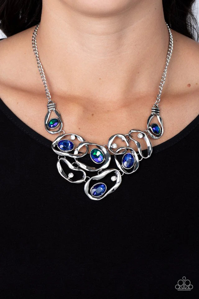 Paparazzi Necklace ~ Warp Speed - Blue