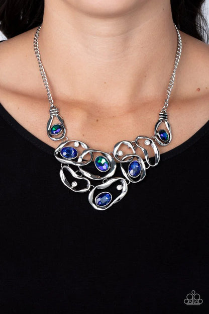 Paparazzi Necklace ~ Warp Speed - Blue
