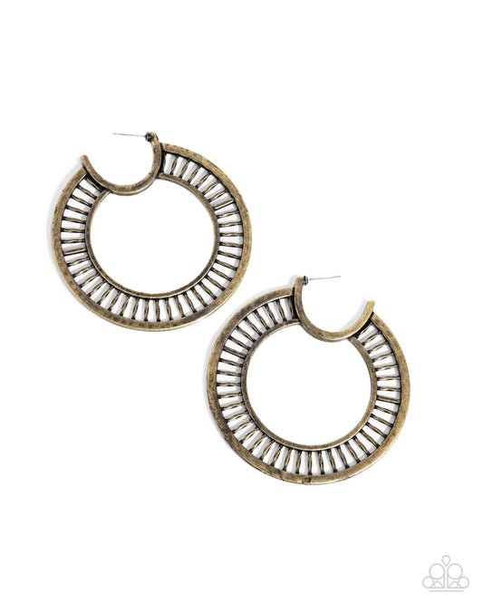 Set the Scene - Brass Ladder Hoop Earrings