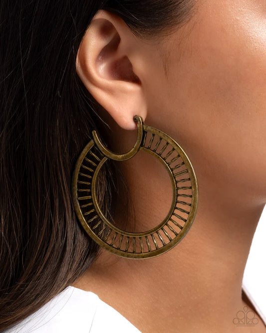 Set the Scene - Brass Ladder Hoop Earrings