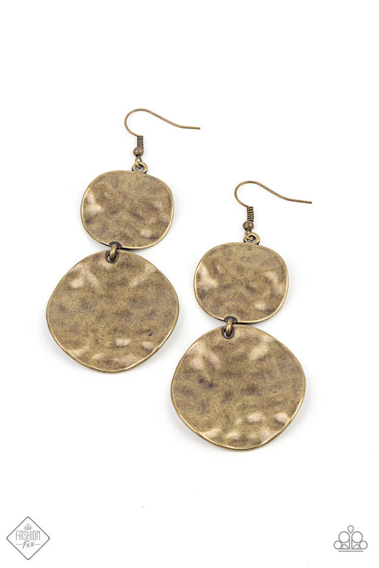 Hardware Headed Brass Earrings