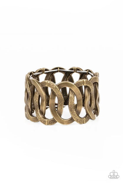 Industrial Indulgence -Brass stretchy Bracelet