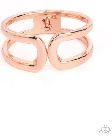 Industrial Empress Copper Shiny Hinged Bracelet