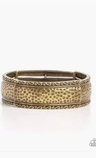 Textile Tenor Brass Stretchy Bracelet